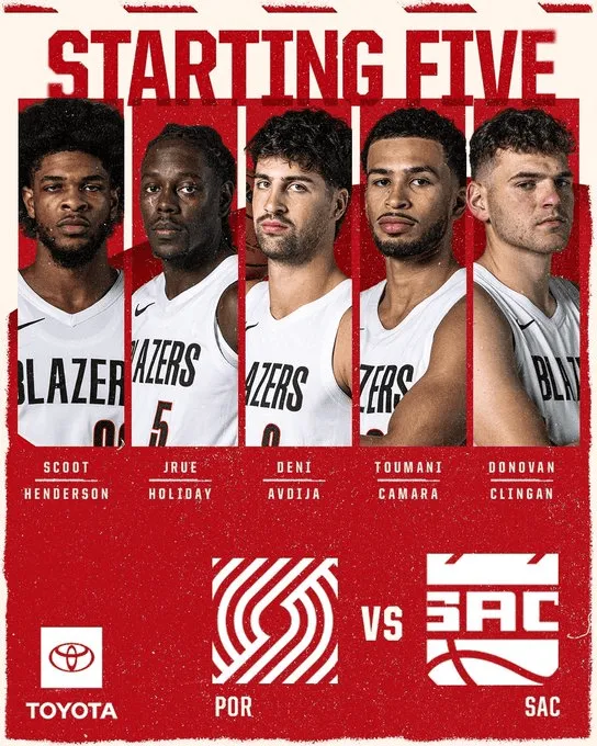 必一运动-开拓者首发：亨德森、霍勒迪、阿夫迪亚、卡马拉、克林根